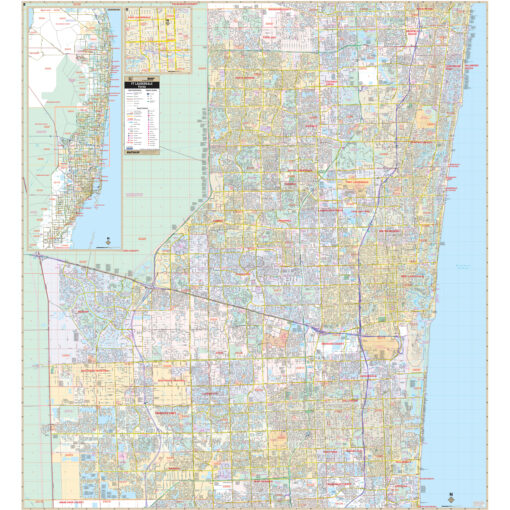 Fort Lauderdale & Broward County, FL Wall Map by Kappa