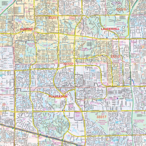 Fort Lauderdale & Broward County, FL Wall Map by Kappa - Image 2