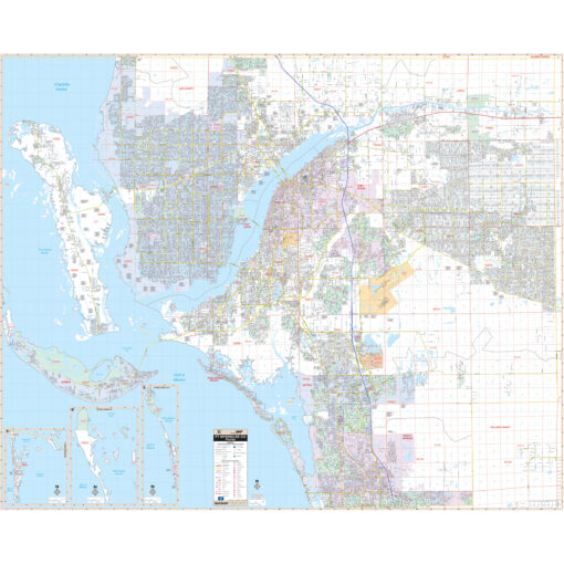Fort Myers & Lee County, FL Wall Map by Kappa