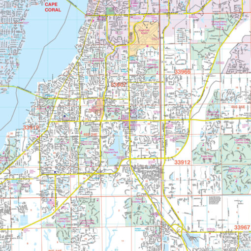 Fort Myers & Lee County, FL Wall Map by Kappa - Image 2