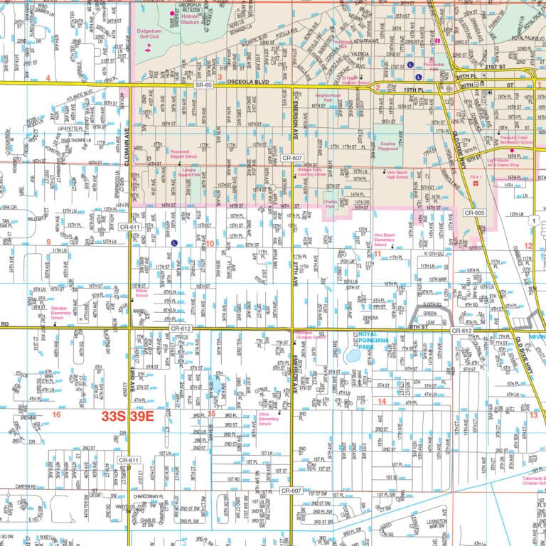 Indian River County, FL Wall Map by Kappa The Map Shop