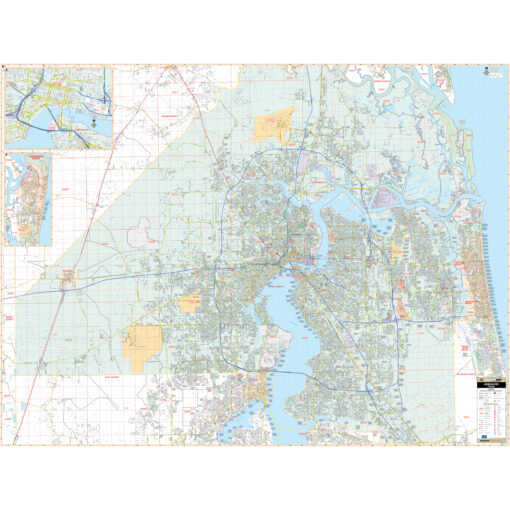 Jacksonville, FL Wall Map by Kappa