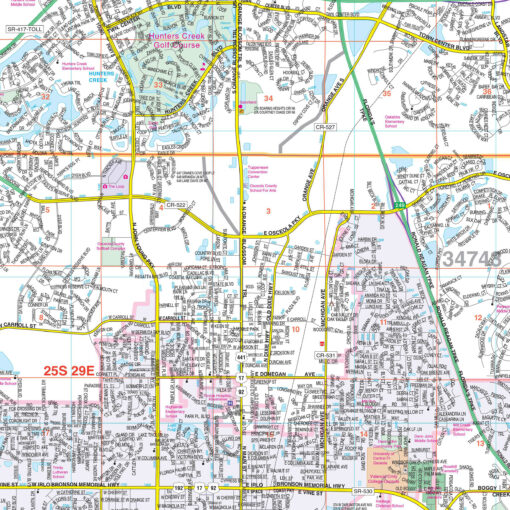 Kissimmee & Osceola County, FL Wall Map by Kappa - Image 2