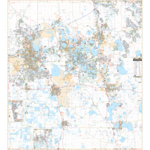 Lakeland, Winterhaven & Polk County, FL Wall Map by Kappa