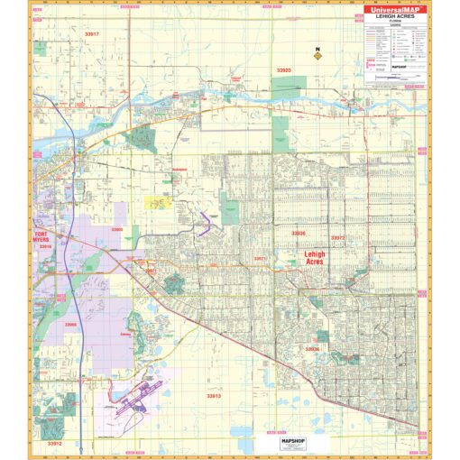 Lehigh Acres, FL Wall Map by Kappa