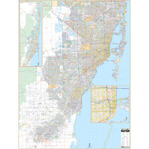Miami-Dade County, FL Wall Map by Kappa