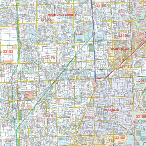 Miami-Dade County, FL Wall Map by Kappa - Image 2
