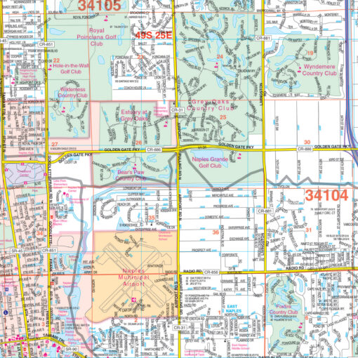 Naples & Collier County, FL Wall Map by Kappa - Image 2