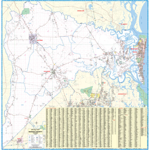 Nassau County, FL Wall Map by Kappa