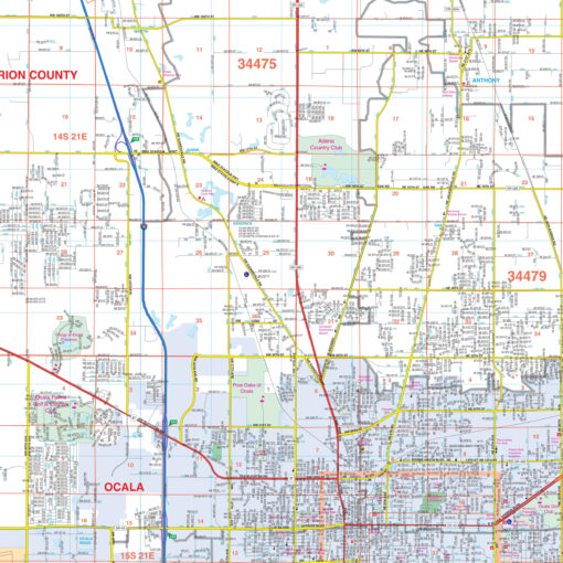 Ocala & Marion County, FL Wall Map by Kappa - Image 2