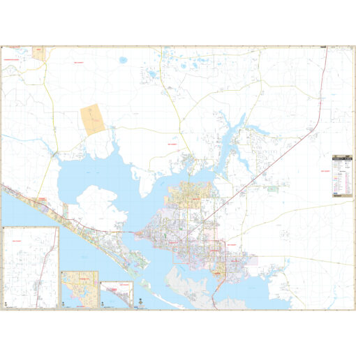 Panama City & Bay County, FL Wall Map by Kappa