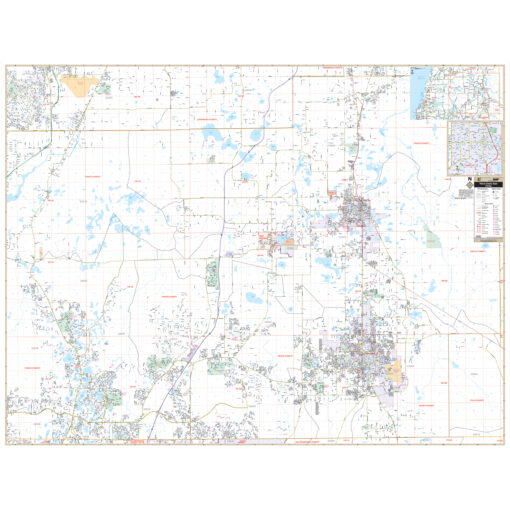 Eastern Pasco County, FL Wall Map by Kappa