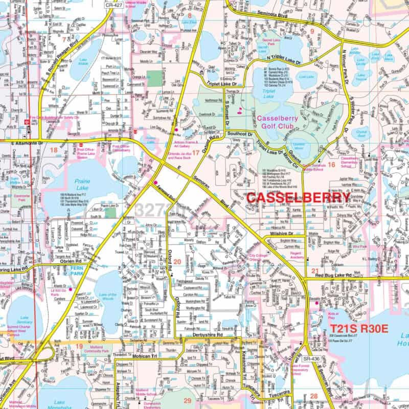 Seminole County, FL Wall Map by Kappa - The Map Shop