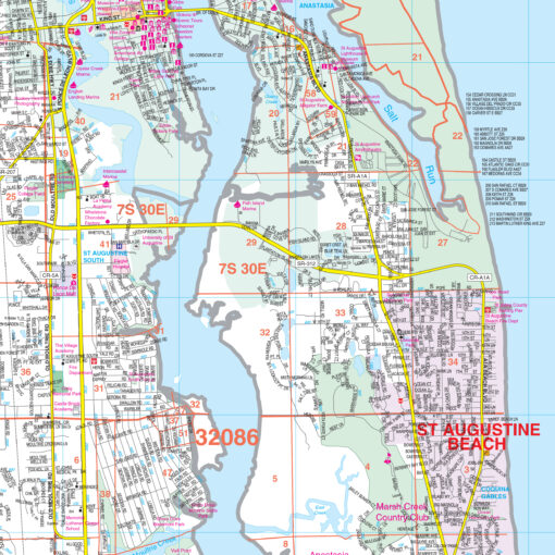 St Augustine, FL Wall Map by Kappa - Image 2