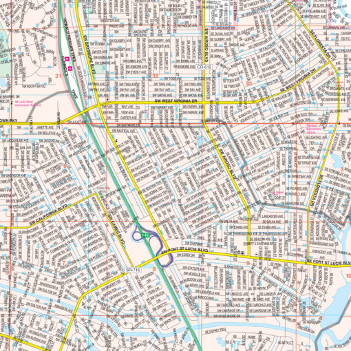 St Lucie, FL Wall Map by Kappa - Image 2