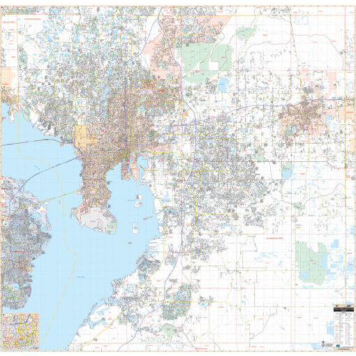 Tampa & Hillsborough County, FL Wall Map by Kappa