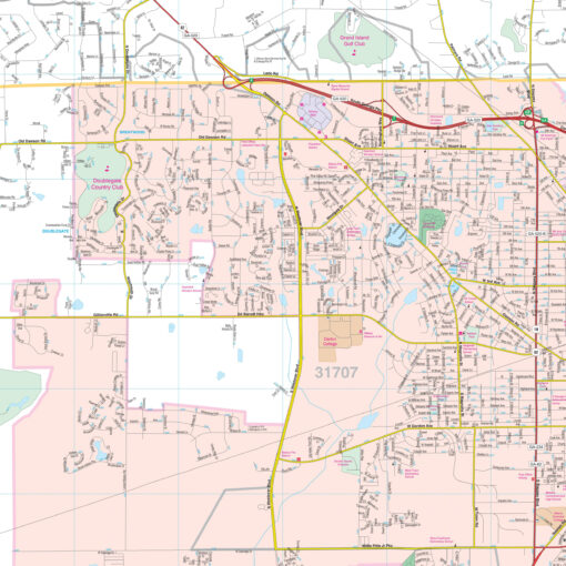 Albany & Dougherty County, GA Wall Map by Kappa - Image 2
