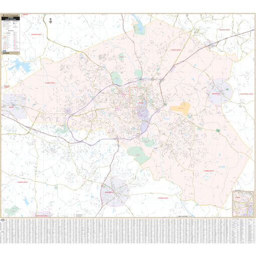Athens, GA Wall Map by Kappa