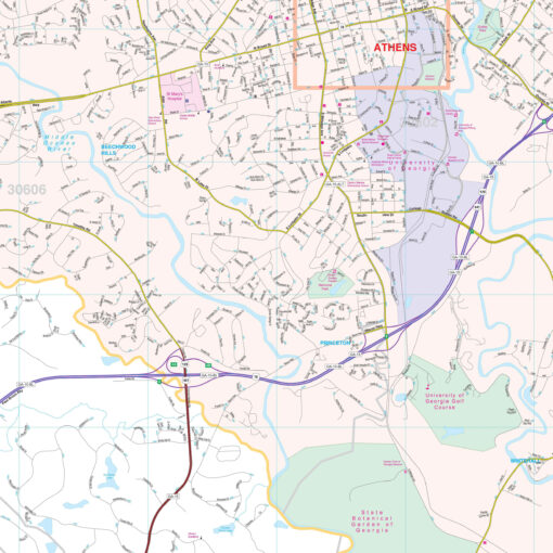 Athens, GA Wall Map by Kappa - Image 2