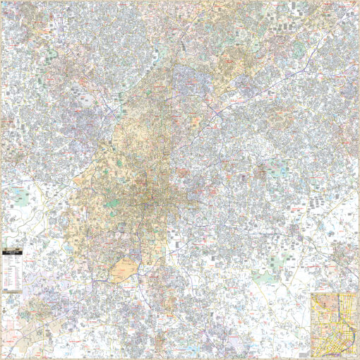 Atlanta, GA Metro Area Wall Map by Kappa