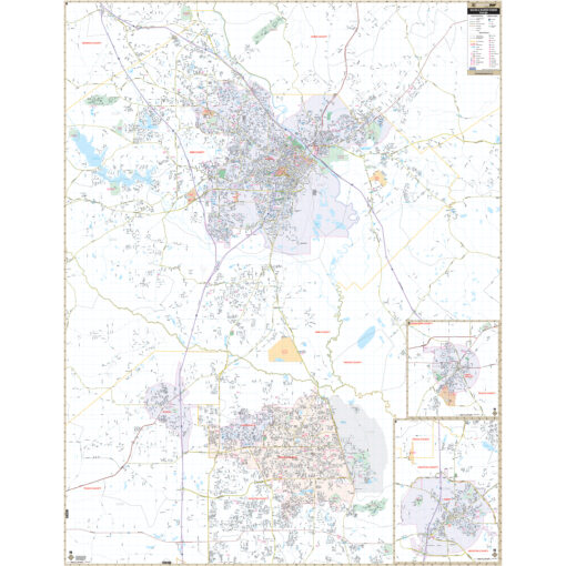 Macon & Warner Robins, GA Wall Map by Kappa