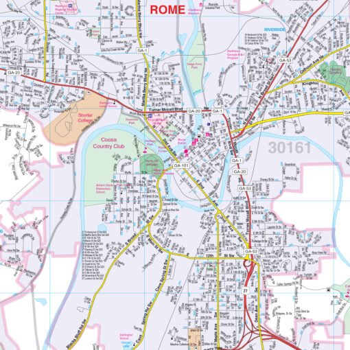 Rome & Floyd County, GA Wall Map by Kappa - Image 2