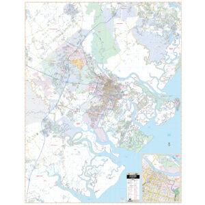 Savannah & Chatham County, GA Wall Map by Kappa