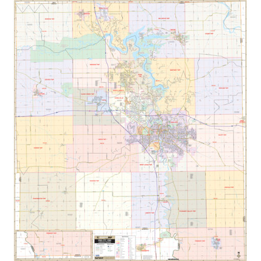 Iowa City & Johnson County, IA Wall Map by Kappa