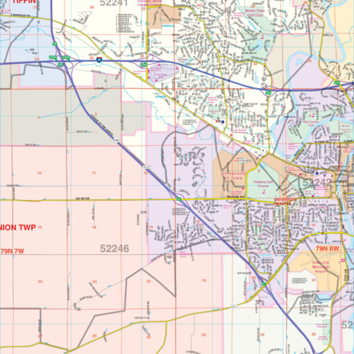 Iowa City & Johnson County, IA Wall Map by Kappa - Image 2