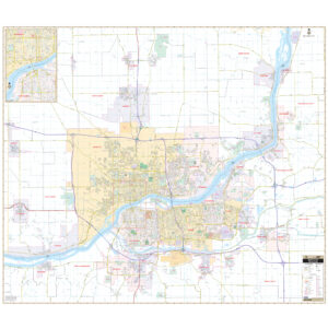 Quad Cities, IA Wall Map by Kappa