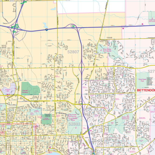 Quad Cities, IA Wall Map by Kappa - Image 2