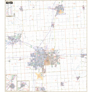 Champaign-Urbana, IL Wall Map by Kappa