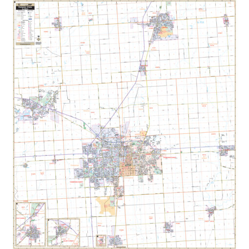 Champaign-Urbana, IL Wall Map by Kappa