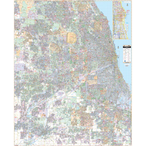 Chicago, IL Metro Area Wall Map by Kappa