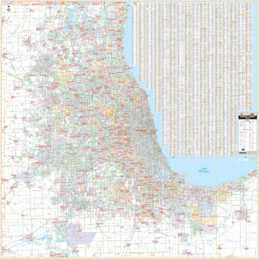 Chicago, IL Vicinity Wall Map by Kappa