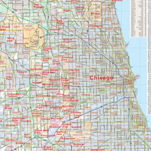 Chicago, IL Vicinity Wall Map by Kappa - Image 2