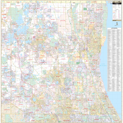 Lake County, IL Wall Map by Kappa