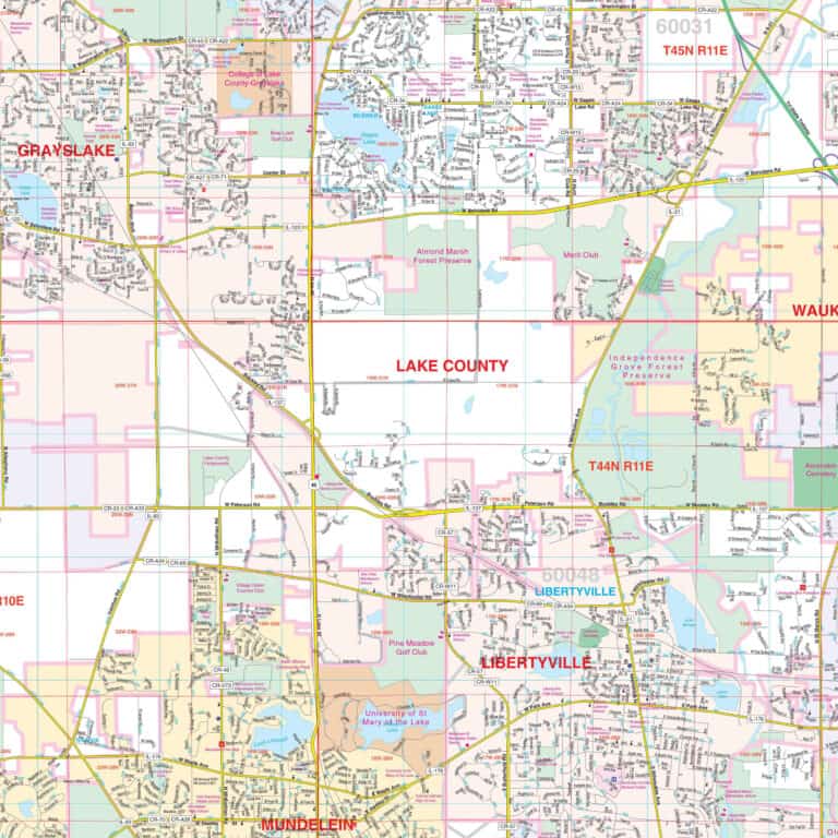Lake County, IL Wall Map by Kappa - The Map Shop