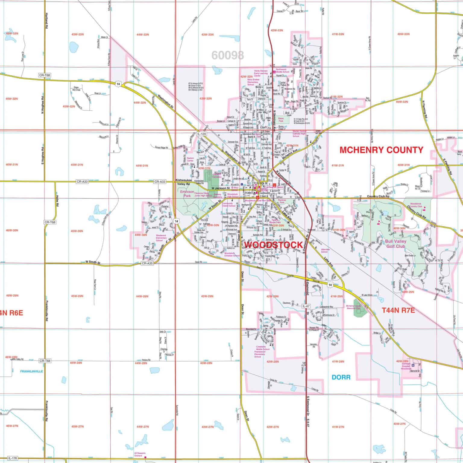 McHenry County, IL Wall Map by Kappa - The Map Shop