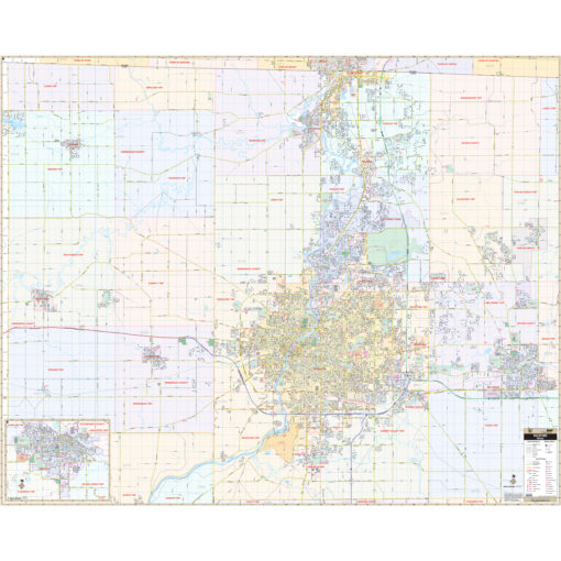 Rockford, IL Wall Map by Kappa