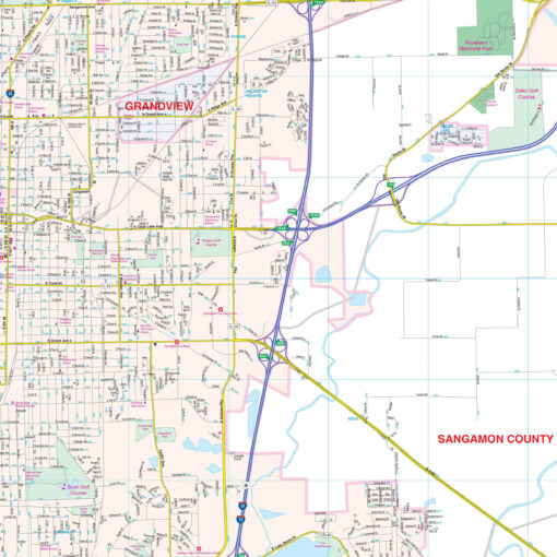 Springfield, IL Wall Map by Kappa - Image 2