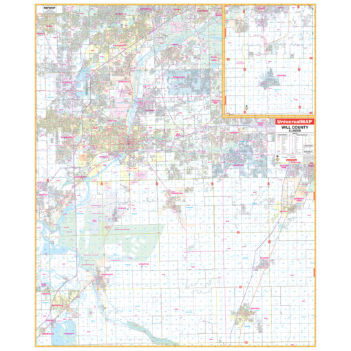 Will County, IL Wall Map by Kappa