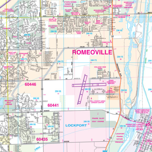 Will County, IL Wall Map by Kappa - Image 2