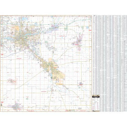 Elkhart County, IN Wall Map by Kappa