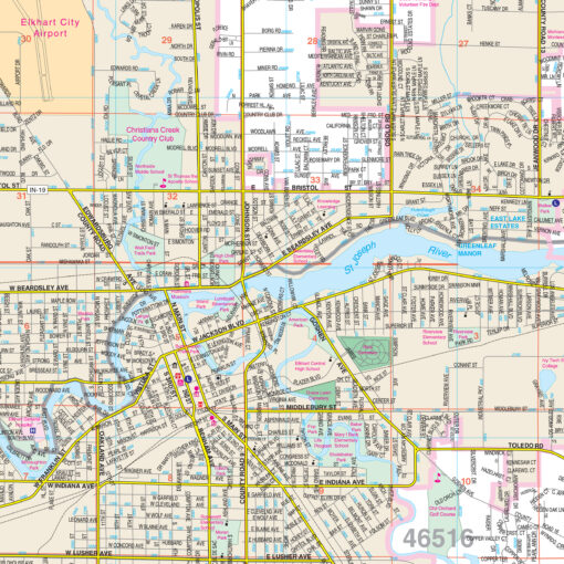 Elkhart County, IN Wall Map by Kappa - Image 2