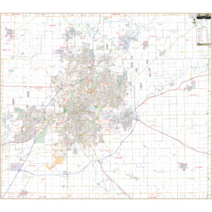 Fort Wayne & Allen County, IN Wall Map by Kappa