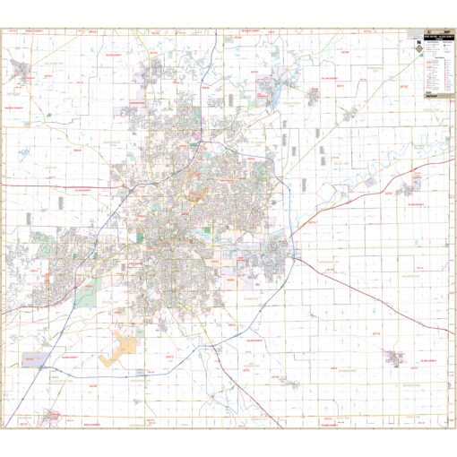 Fort Wayne & Allen County, IN Wall Map by Kappa