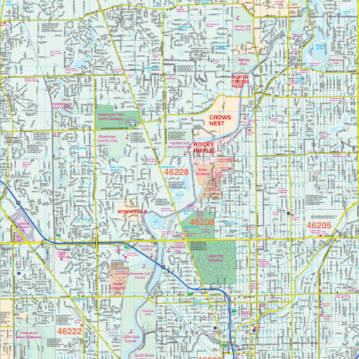 Indianapolis & Marion County, IN Wall Map by Kappa - Image 2