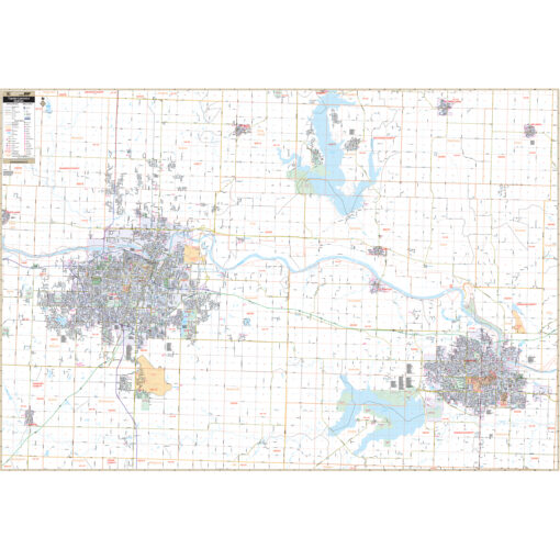 Topeka & Lawrence, KS Wall Map by Kappa