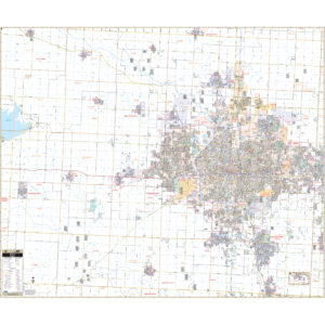 Wichita, KS Wall Map (Without S-T-R Lines) by Kappa